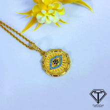 Load image into Gallery viewer, Evil Eye Pendant With Turquoise, Pave Diamond Round Pendant, 925 Sterling Silver, Diamond Jewelry

