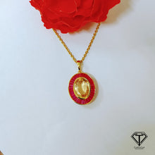Load image into Gallery viewer, Pave Natural Citrine Pendant, Pave Diamond Pendant, Pave Diamond Jewelry
