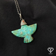 Load image into Gallery viewer, Turquoise Bird Pendant, 925 Sterling Silver Pendant, Large Turquoise , Gift For Her, Hippie Pendant, Exquisite Gift, Ultimate Jewelry

