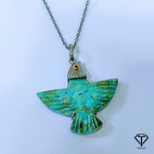 Load image into Gallery viewer, Turquoise Bird Pendant, 925 Sterling Silver Pendant, Large Turquoise , Gift For Her, Hippie Pendant, Exquisite Gift, Ultimate Jewelry
