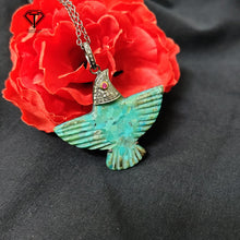 Load image into Gallery viewer, Turquoise Bird Pendant, 925 Sterling Silver Pendant, Large Turquoise , Gift For Her, Hippie Pendant, Exquisite Gift, Ultimate Jewelry
