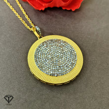Load image into Gallery viewer, Pave Diamond Round Unique Design Pendant, 925 Sterling Silver, Diamond Findings, Pave Diamond Jewelry
