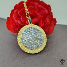 Load image into Gallery viewer, Pave Diamond Round Unique Design Pendant, 925 Sterling Silver, Diamond Findings, Pave Diamond Jewelry
