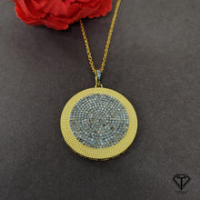 Load image into Gallery viewer, Pave Diamond Round Unique Design Pendant, 925 Sterling Silver, Diamond Findings, Pave Diamond Jewelry

