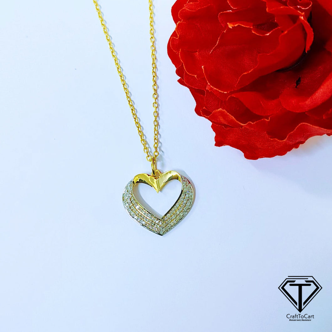 Pave Diamond Heart Pendant, 925 Sterling Silver, Diamond Findings, Pave Diamond Jewelry