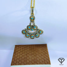 Load image into Gallery viewer, Pave Diamond &amp; Turquoise Pendant, 925 Sterling Silver, Diamond Findings, Pave Diamond Jewelry
