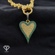 Load image into Gallery viewer, Handmade Sterling Silver Pave Diamond Heart Pendant
