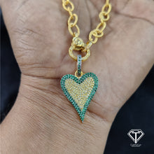 Load image into Gallery viewer, Handmade Sterling Silver Pave Diamond Heart Pendant
