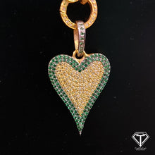 Load image into Gallery viewer, Handmade Sterling Silver Pave Diamond Heart Pendant
