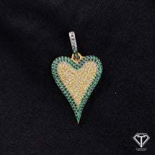Load image into Gallery viewer, Handmade Sterling Silver Pave Diamond Heart Pendant
