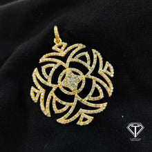 Load image into Gallery viewer, Pave Diamond Pendant: Sterling Silver Round Floral Design
