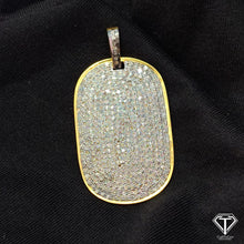 Load image into Gallery viewer, Pave Diamond Rectangle Pendant: Sterling Silver Pendant
