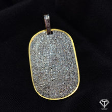 Load image into Gallery viewer, Pave Diamond Rectangle Pendant: Sterling Silver Pendant
