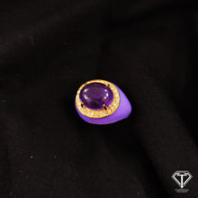 Load image into Gallery viewer, Amethyst Diamond Ring: Handmade Sterling Silver Jewelry
