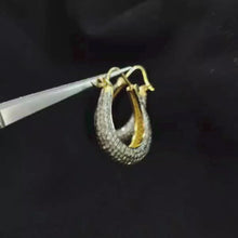 Load and play video in Gallery viewer, Handmade Pave Diamond Sterling Silver Mini Hoops
