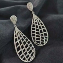 Load and play video in Gallery viewer, Drop Earrings, Pave Diamond Earrings, Modern Stylish Earring
