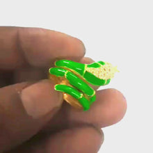 Load and play video in Gallery viewer, Snake Enamel Ring, Beautiful Minimalist Enamel Ring With Natural Uncut Diamond
