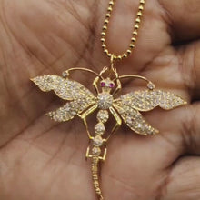 Load and play video in Gallery viewer, Pave Diamond Dragonfly Pendant, Fly Pendant, Medium Pendant, Must Have Pendant
