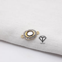 Load image into Gallery viewer, Pave Diamond Oval Polki Connector ,Oval Charm Connector
