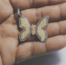 Load and play video in Gallery viewer, Pave Diamond Butterfly Pendant, Pave Diamond Jewelry
