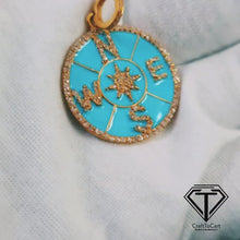 Load and play video in Gallery viewer, Pave Diamond Enamel Compass Pendant, Pave Diamond Jewelry
