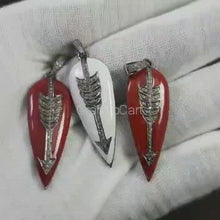 Load and play video in Gallery viewer, Pave Diamond Enamel Arrow Pendant
