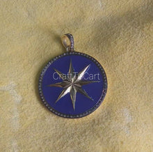 Load and play video in Gallery viewer, Pave Diamond Star Round Enamel Pendant
