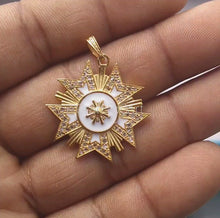 Load and play video in Gallery viewer, Pave Diamond beautiful Enamel Pendant, Pave Diamond Jewelry
