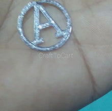 Load and play video in Gallery viewer, Pave Diamond Alphabet &quot;A to Z&quot; Letter Charm Pendant
