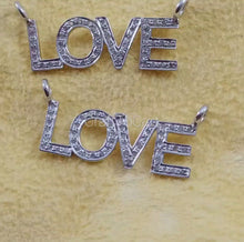 Load and play video in Gallery viewer, Pave Diamond Silver Love Connector Pendant
