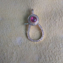 Load and play video in Gallery viewer, Pave Diamond Lobster Clasp With Red Stone
