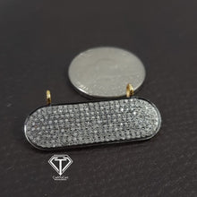 Load image into Gallery viewer, Bar Connector Pendant, Pave Diamond Rectangle Curved Bar Connector Pendant - CraftToCart
