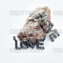 Load image into Gallery viewer, Pave Diamond Silver Love Connector Pendant - CraftToCart
