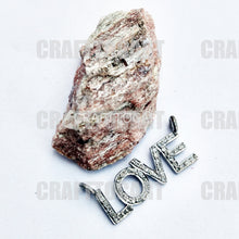 Load image into Gallery viewer, Pave Diamond Silver Love Connector Pendant - CraftToCart
