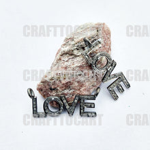 Load image into Gallery viewer, Pave Diamond Silver Love Connector Pendant - CraftToCart
