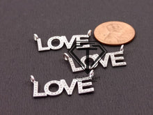 Load image into Gallery viewer, Pave Diamond Silver Love Connector Pendant - CraftToCart
