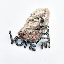 Load image into Gallery viewer, Pave Diamond Silver Vote Connector Pendant - CraftToCart
