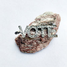 Load image into Gallery viewer, Pave Diamond Silver Vote Connector Pendant - CraftToCart
