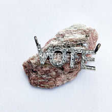 Load image into Gallery viewer, Pave Diamond Silver Vote Connector Pendant - CraftToCart
