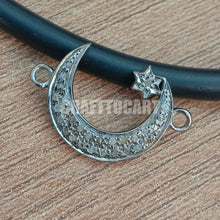 Load image into Gallery viewer, Pave Diamond Moon and Star Pendant Connector - CraftToCart
