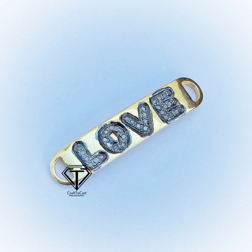 Pave Diamond LOVE Initial Connector - CraftToCart
