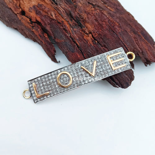 Pave Diamond LOVE Connector - CraftToCart