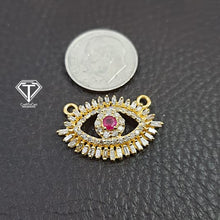 Load image into Gallery viewer, Pave Diamond Evil Eye Connector Pendant
