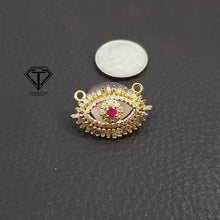 Load image into Gallery viewer, Pave Diamond Evil Eye Connector Pendant
