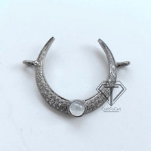 Load image into Gallery viewer, Polki Diamond Moon Connector - CraftToCart
