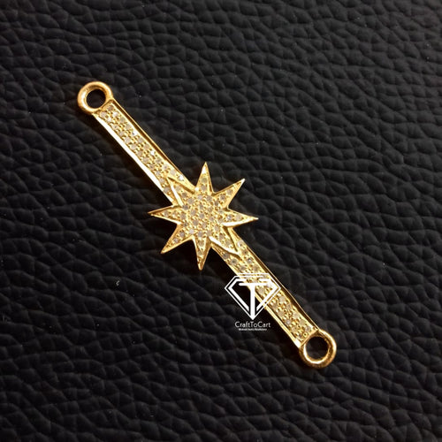 Pave Diamond Star With Bar Connector - CraftToCart