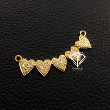 Load image into Gallery viewer, Pave Diamond Connecting Hearts Connector - CraftToCart
