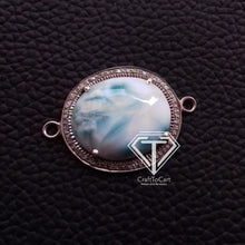 Load image into Gallery viewer, Pave Diamond Larimar Connector - CraftToCart
