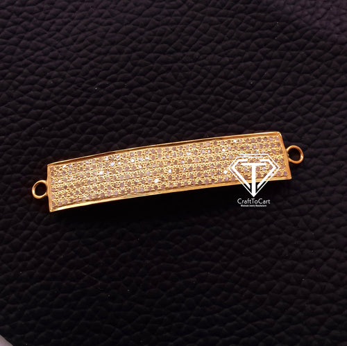 Pave Diamond Rectangle Curved Bar Connector - CraftToCart