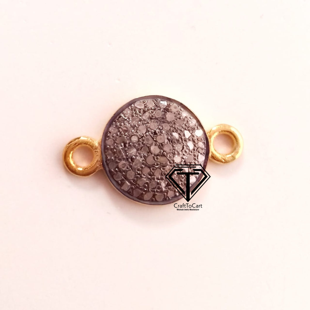 Pave Diamond Round Connector - CraftToCart